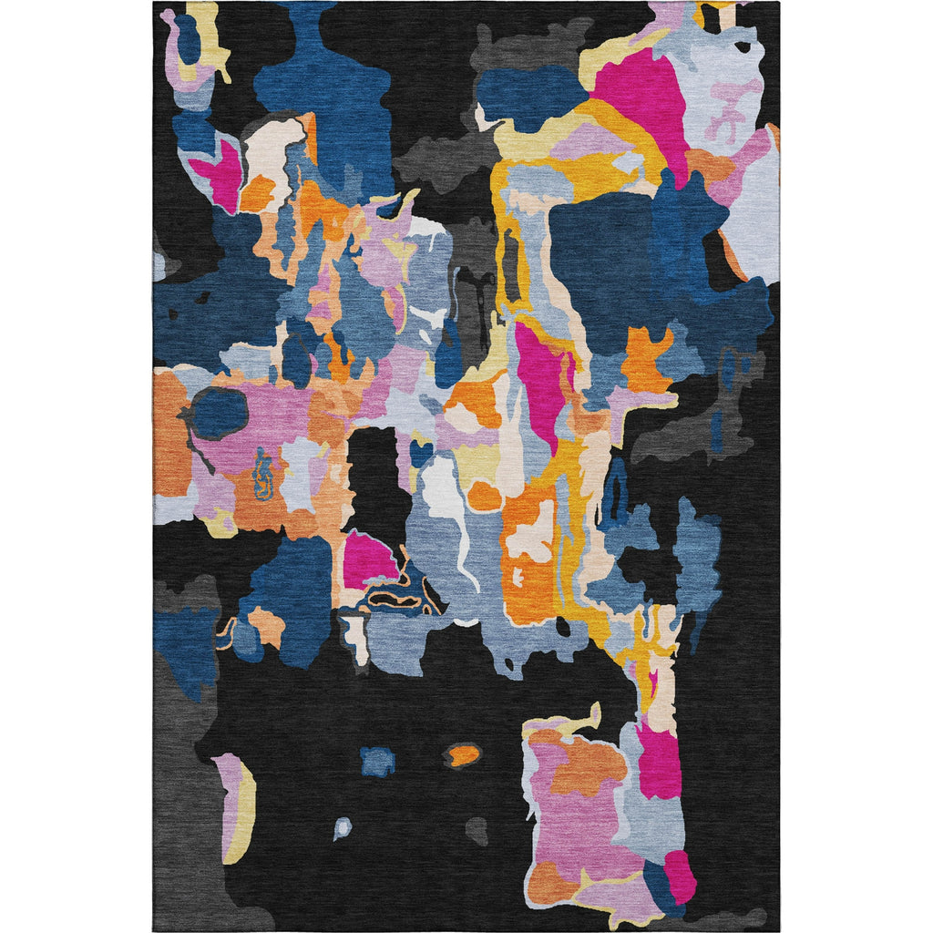 Piper Looms Mayfield Abstract AMF1028 Black Machine Washable Area Rug main image