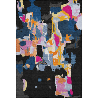 Piper Looms Mayfield Abstract AMF1028 Black Machine Washable Area Rug main image