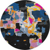 Piper Looms Mayfield Abstract AMF1028 Black Machine Washable Area Rug Round Main Image