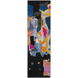 Piper Looms Mayfield Abstract AMF1028 Black Machine Washable Area Rug Runner Main Image
