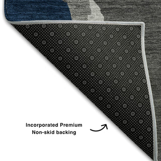 Piper Looms Mayfield Abstract AMF1028 Charcoal Machine Washable Area Rug Backing Image