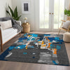 Piper Looms Mayfield Abstract AMF1028 Charcoal Machine Washable Area Rug Lifestyle Image Feature