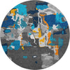 Piper Looms Mayfield Abstract AMF1028 Charcoal Machine Washable Area Rug Round Main Image