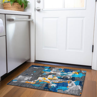 Piper Looms Mayfield Abstract AMF1028 Charcoal Machine Washable Area Rug Scatter Lifestyle Image Feature