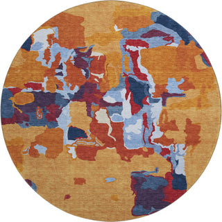 Piper Looms Mayfield Abstract AMF1028 Copper Machine Washable Area Rug Round Main Image