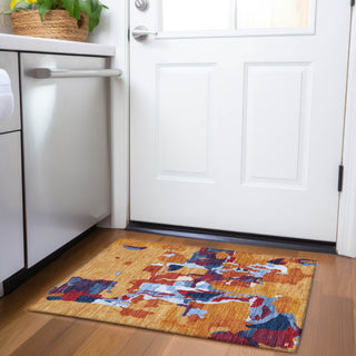 Piper Looms Mayfield Abstract AMF1028 Copper Machine Washable Area Rug Scatter Lifestyle Image Feature
