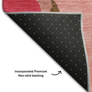 Piper Looms Mayfield Abstract AMF1028 Coral Machine Washable Area Rug Backing Image