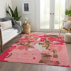 Piper Looms Mayfield Abstract AMF1028 Coral Machine Washable Area Rug Lifestyle Image Feature