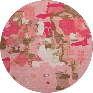 Piper Looms Mayfield Abstract AMF1028 Coral Machine Washable Area Rug Round Main Image