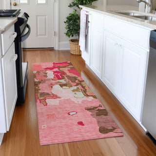 Piper Looms Mayfield Abstract AMF1028 Coral Machine Washable Area Rug Runner Lifestyle Image Feature