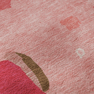 Piper Looms Mayfield Abstract AMF1028 Coral Machine Washable Area Rug Swatch Image