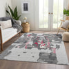 Piper Looms Mayfield Abstract AMF1028 Gray Machine Washable Area Rug Lifestyle Image Feature