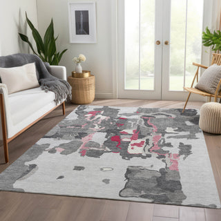 Piper Looms Mayfield Abstract AMF1028 Gray Machine Washable Area Rug Lifestyle Image Feature