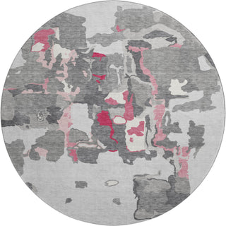 Piper Looms Mayfield Abstract AMF1028 Gray Machine Washable Area Rug Round Main Image