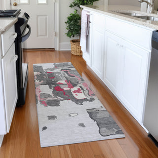 Piper Looms Mayfield Abstract AMF1028 Gray Machine Washable Area Rug Runner Lifestyle Image Feature