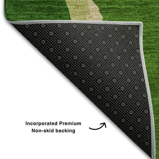 Piper Looms Mayfield Abstract AMF1028 Green Machine Washable Area Rug Backing Image