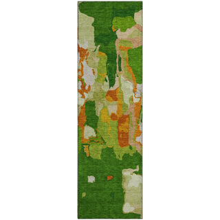 Piper Looms Mayfield Abstract AMF1028 Green Machine Washable Area Rug Runner Main Image