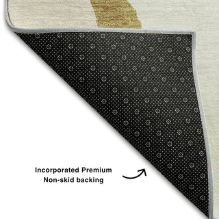 Piper Looms Mayfield Abstract AMF1028 Ivory Machine Washable Area Rug Backing Image