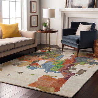 Piper Looms Mayfield Abstract AMF1028 Ivory Machine Washable Area Rug Lifestyle Image Feature