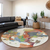 Piper Looms Mayfield Abstract AMF1028 Ivory Machine Washable Area Rug Round Lifestyle Image Feature