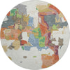 Piper Looms Mayfield Abstract AMF1028 Ivory Machine Washable Area Rug Round Main Image