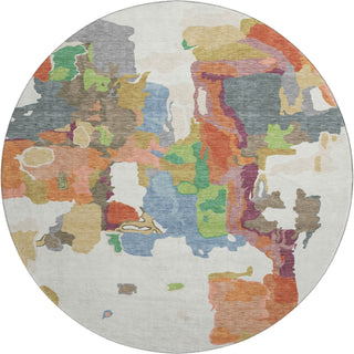Piper Looms Mayfield Abstract AMF1028 Ivory Machine Washable Area Rug Round Main Image
