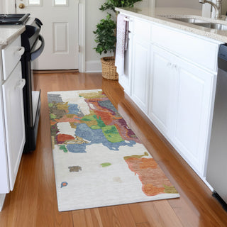 Piper Looms Mayfield Abstract AMF1028 Ivory Machine Washable Area Rug Runner Lifestyle Image Feature
