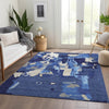 Piper Looms Mayfield Abstract AMF1028 Navy Machine Washable Area Rug Lifestyle Image Feature