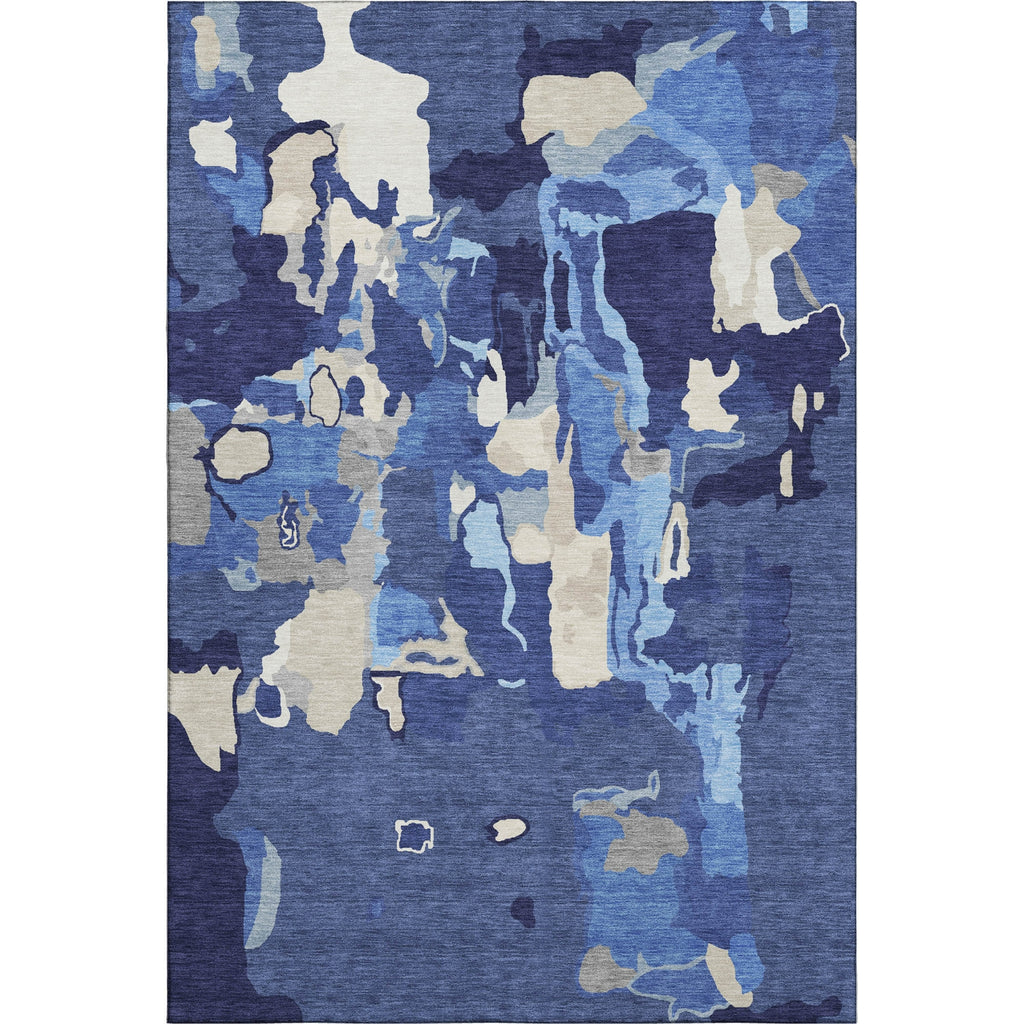 Piper Looms Mayfield Abstract AMF1028 Navy Machine Washable Area Rug main image