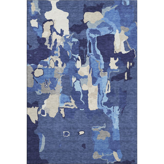 Piper Looms Mayfield Abstract AMF1028 Navy Machine Washable Area Rug main image