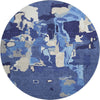 Piper Looms Mayfield Abstract AMF1028 Navy Machine Washable Area Rug Round Main Image
