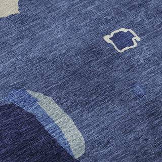 Piper Looms Mayfield Abstract AMF1028 Navy Machine Washable Area Rug Swatch Image