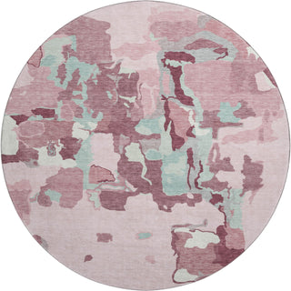 Piper Looms Mayfield Abstract AMF1028 Pink Machine Washable Area Rug Round Main Image