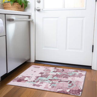 Piper Looms Mayfield Abstract AMF1028 Pink Machine Washable Area Rug Scatter Lifestyle Image Feature