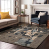 Piper Looms Mayfield Abstract AMF1028 Taupe Machine Washable Area Rug Lifestyle Image Feature