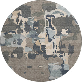 Piper Looms Mayfield Abstract AMF1028 Taupe Machine Washable Area Rug Round Main Image