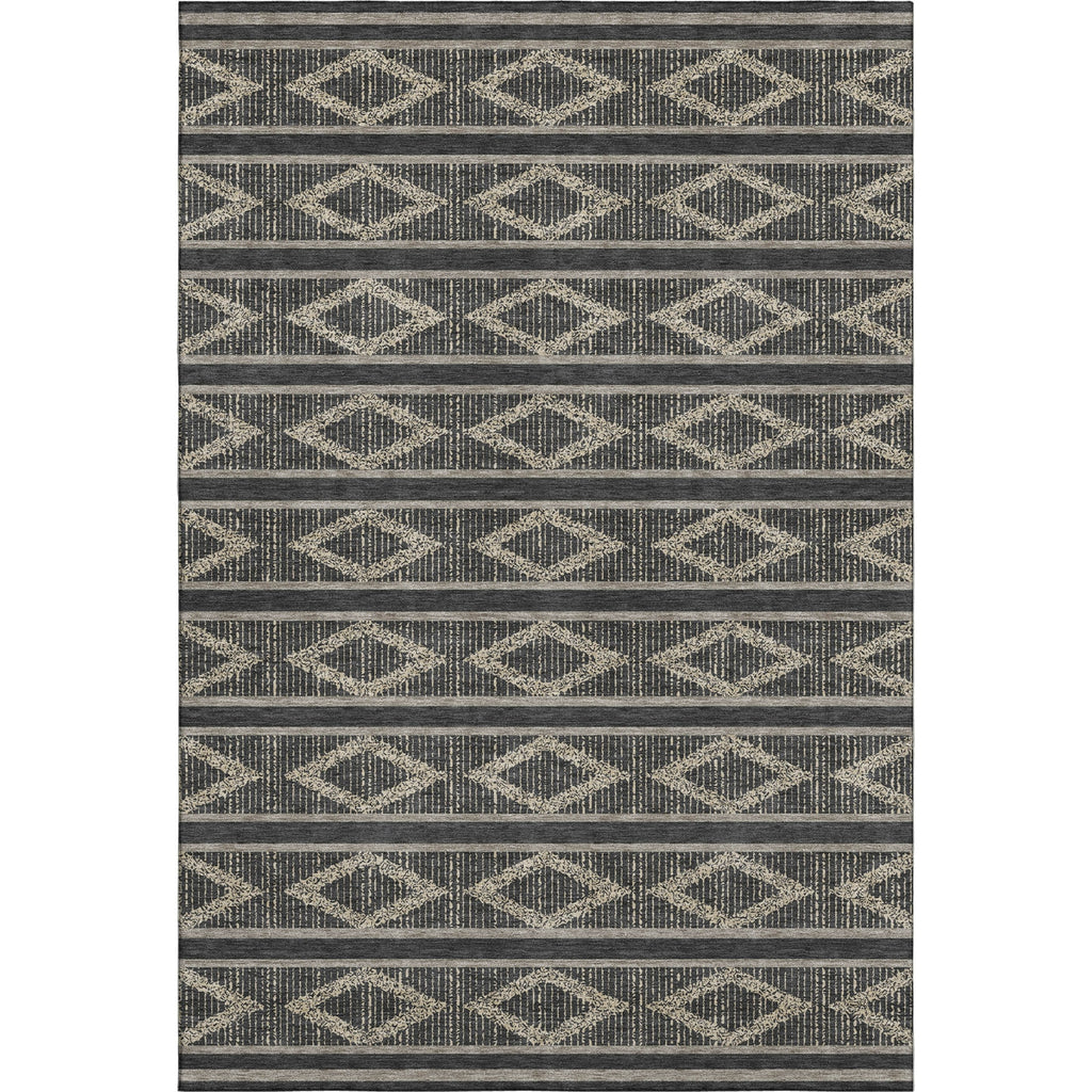Piper Looms Mayfield Geometric AMF1029 Black Machine Washable Area Rug main image