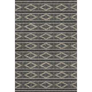 Piper Looms Mayfield Geometric AMF1029 Black Machine Washable Area Rug main image