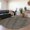 Piper Looms Mayfield Geometric AMF1029 Black Machine Washable Area Rug Round Lifestyle Image Feature