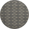 Piper Looms Mayfield Geometric AMF1029 Black Machine Washable Area Rug Round Main Image