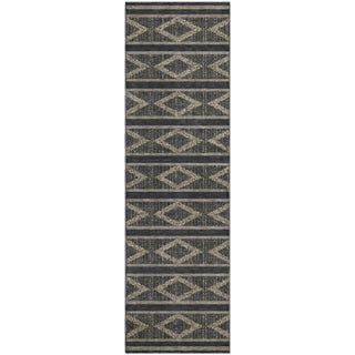 Piper Looms Mayfield Geometric AMF1029 Black Machine Washable Area Rug Runner Main Image