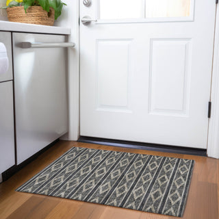 Piper Looms Mayfield Geometric AMF1029 Black Machine Washable Area Rug Scatter Lifestyle Image Feature