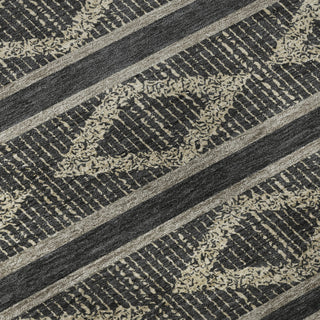 Piper Looms Mayfield Geometric AMF1029 Black Machine Washable Area Rug Swatch Image