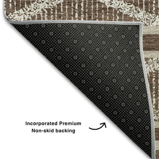 Piper Looms Mayfield Geometric AMF1029 Brown Machine Washable Area Rug Backing Image