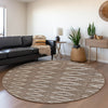 Piper Looms Mayfield Geometric AMF1029 Brown Machine Washable Area Rug Round Lifestyle Image Feature