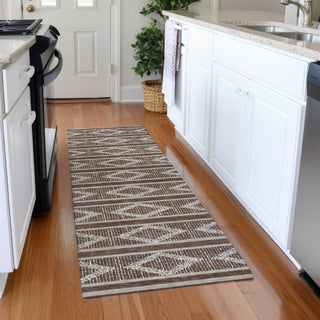 Piper Looms Mayfield Geometric AMF1029 Brown Machine Washable Area Rug Runner Lifestyle Image Feature