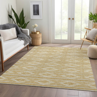 Piper Looms Mayfield Geometric AMF1029 Gold Machine Washable Area Rug Lifestyle Image Feature