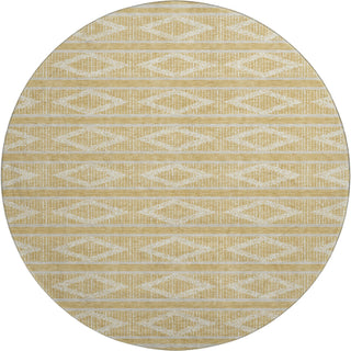 Piper Looms Mayfield Geometric AMF1029 Gold Machine Washable Area Rug Round Main Image