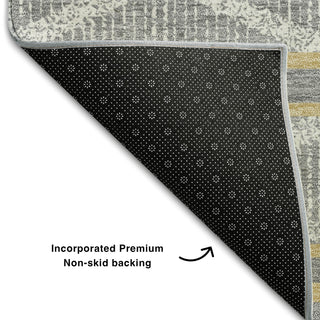 Piper Looms Mayfield Geometric AMF1029 Gray Machine Washable Area Rug Backing Image