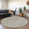 Piper Looms Mayfield Geometric AMF1029 Gray Machine Washable Area Rug Round Lifestyle Image Feature